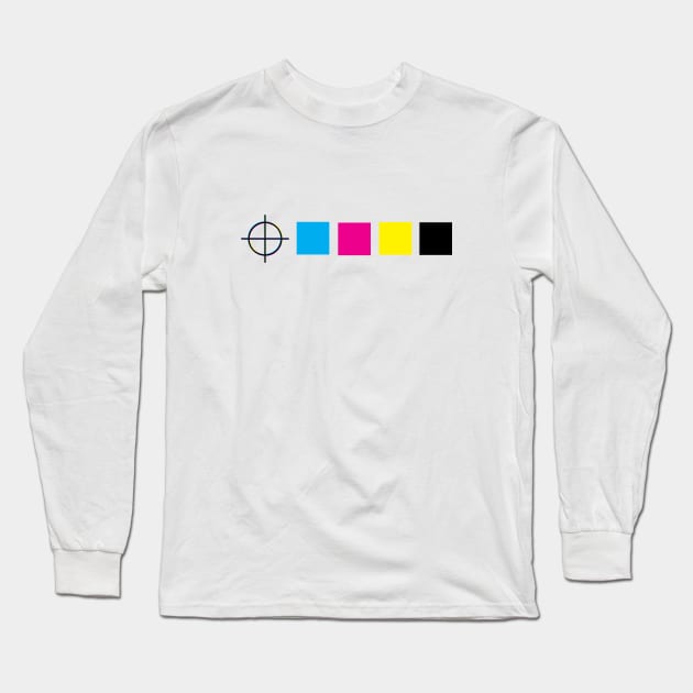 CMYK Calibration Marks Long Sleeve T-Shirt by GloopTrekker